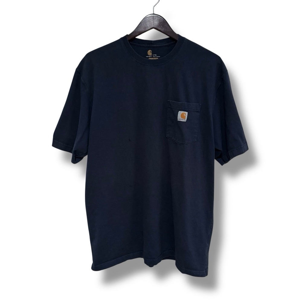 Carhartt Men's Pocket Logo T Shirt Navy Size Large Tall 24 x 32